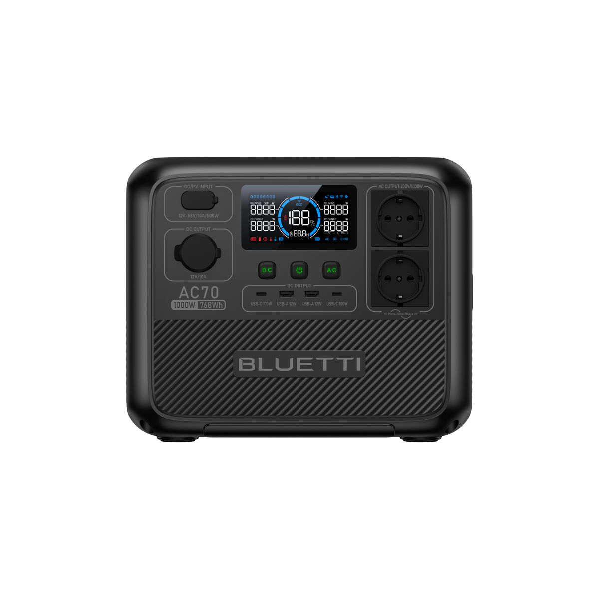 BLUETTI AC70 Estación de energía portátil | 1.000 W 768 Wh