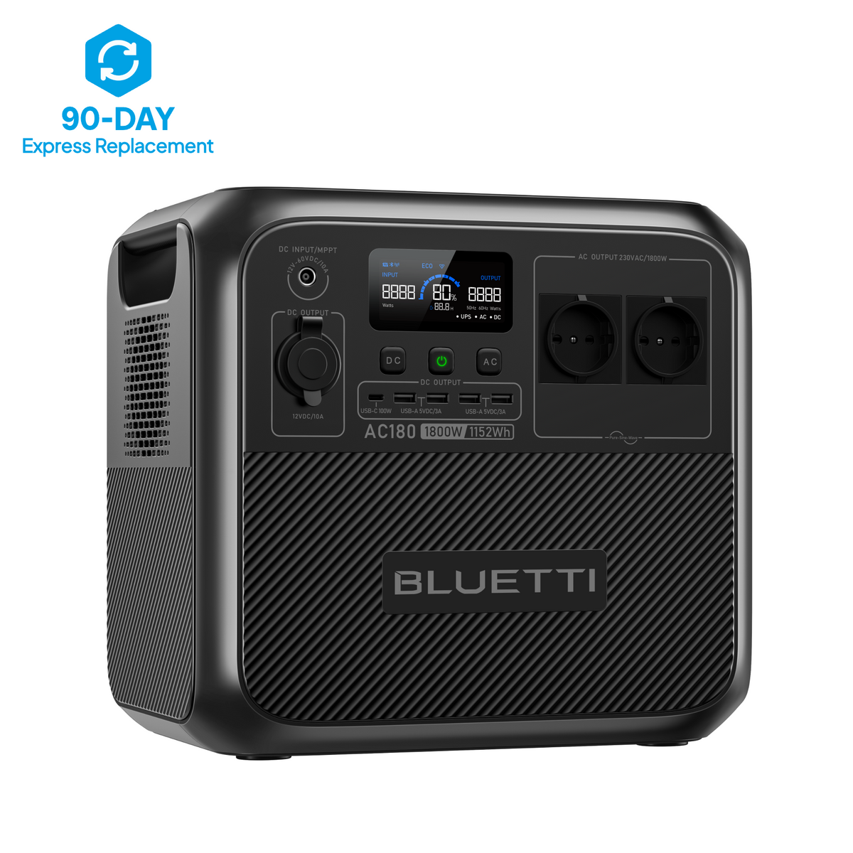 BLUETTI AC180 Estación de energía portátil | 1.800 W 1.152 Wh